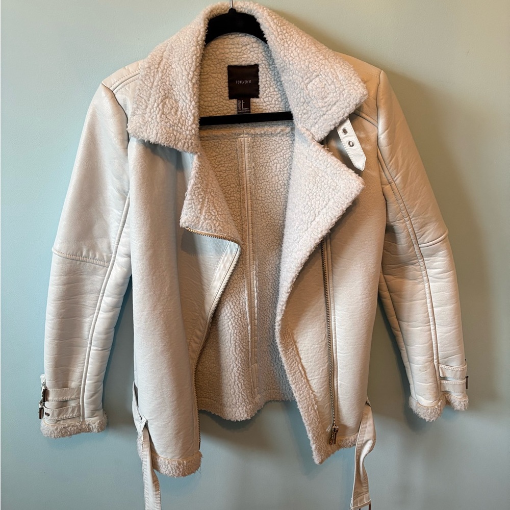 Women's Light Blue Shearling Jacket